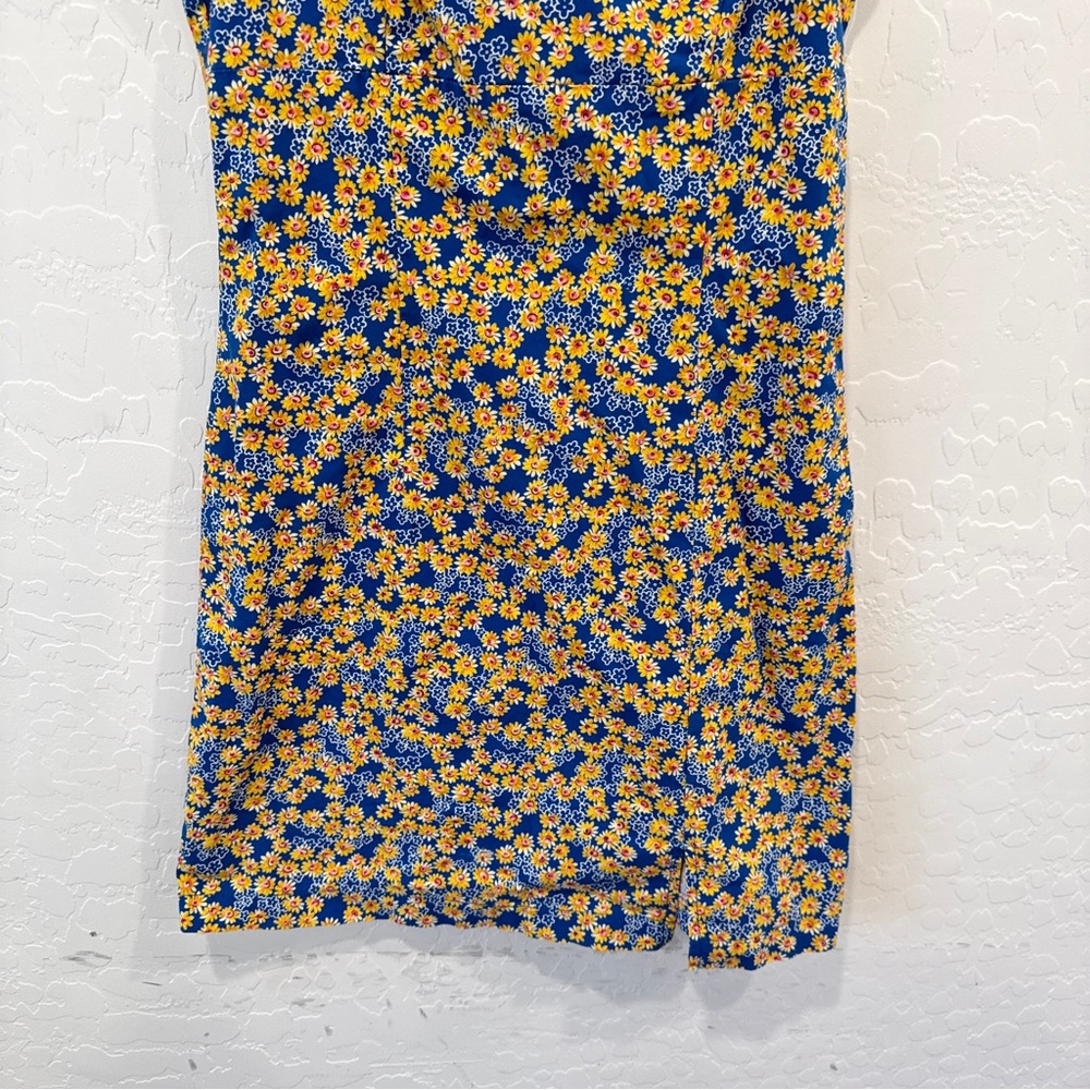 Vintage Y2K 579 Floral Mini Dress Womens XS Blue Yellow Whimsigoth - Picture 3 of 8